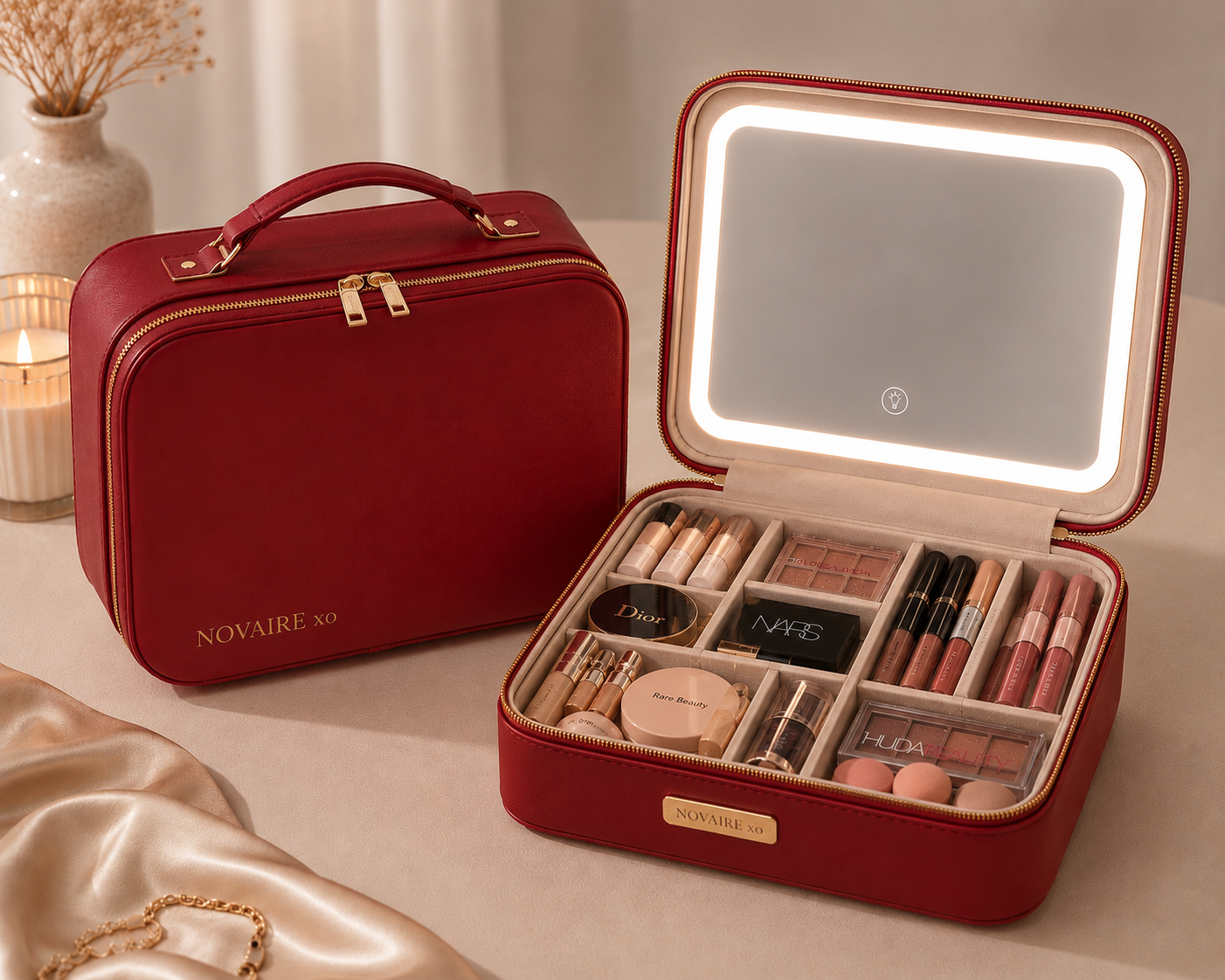 NOVAIRE xo™ LED Travel Vanity Case
